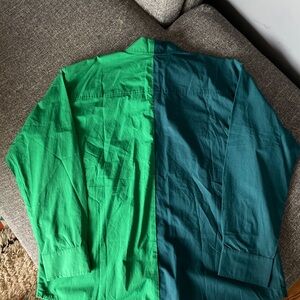 Donni Green and Teal button down